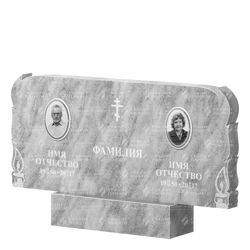 Памятники из мрамора в Москве | Двойной мраморный памятник ФМ-133