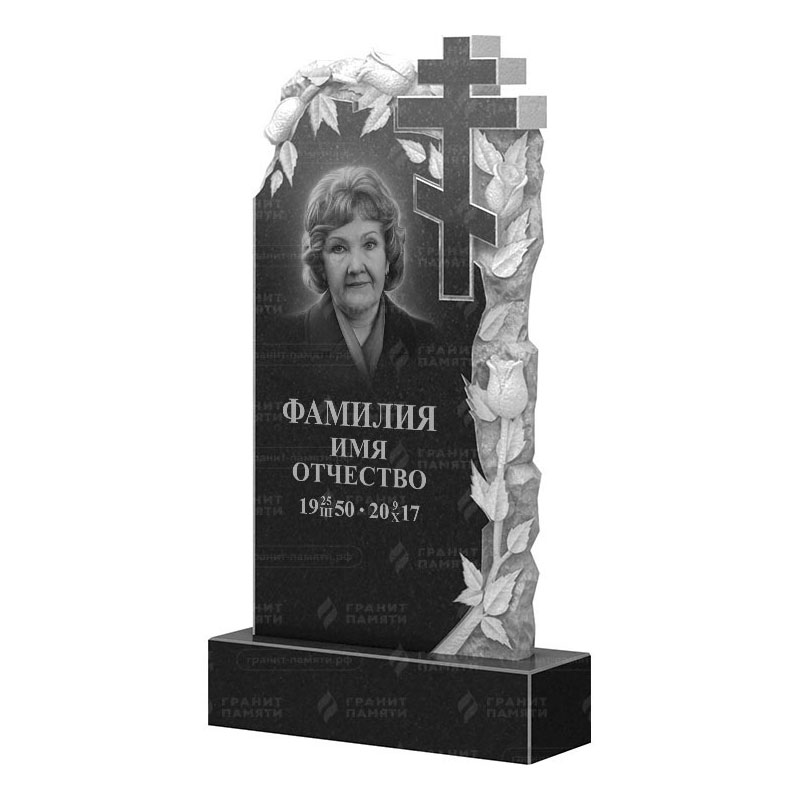 Памятники из гранита с цветами в Москве | Гранитный памятник ФГ-088