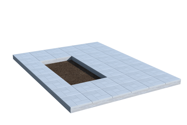 Площадки на могилу в Москве | Площадка с тротуарной плиткой (под цветник)